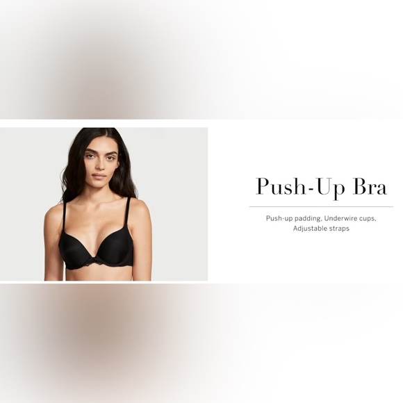 Victoria's Secret Women's Dream Angels Push Up Bra, Black smooth with lace 34C - Picture 6 of 15